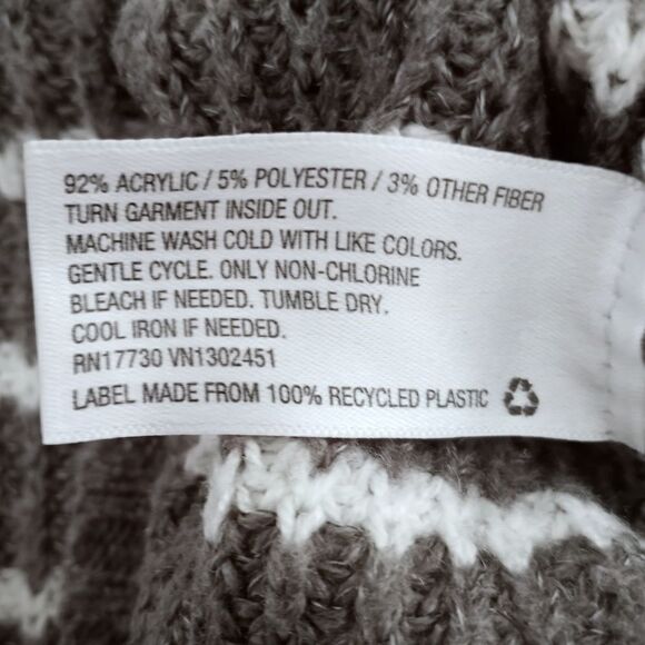 MERONA GRAY & WHITE STRIPE SWEATER SZ.M EUC - Picture 5 of 5